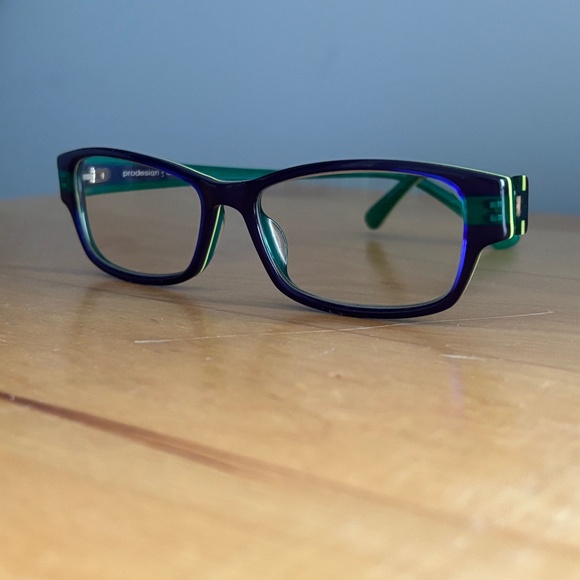Prodesign eye glasses. Blue, green and yellow, stylish European frames. - Picture 1 of 4